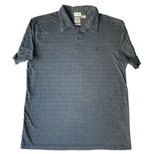 Volcom Men’s Short Sleeve Polo Shirt Size XL, Solid Blue, Fits like L